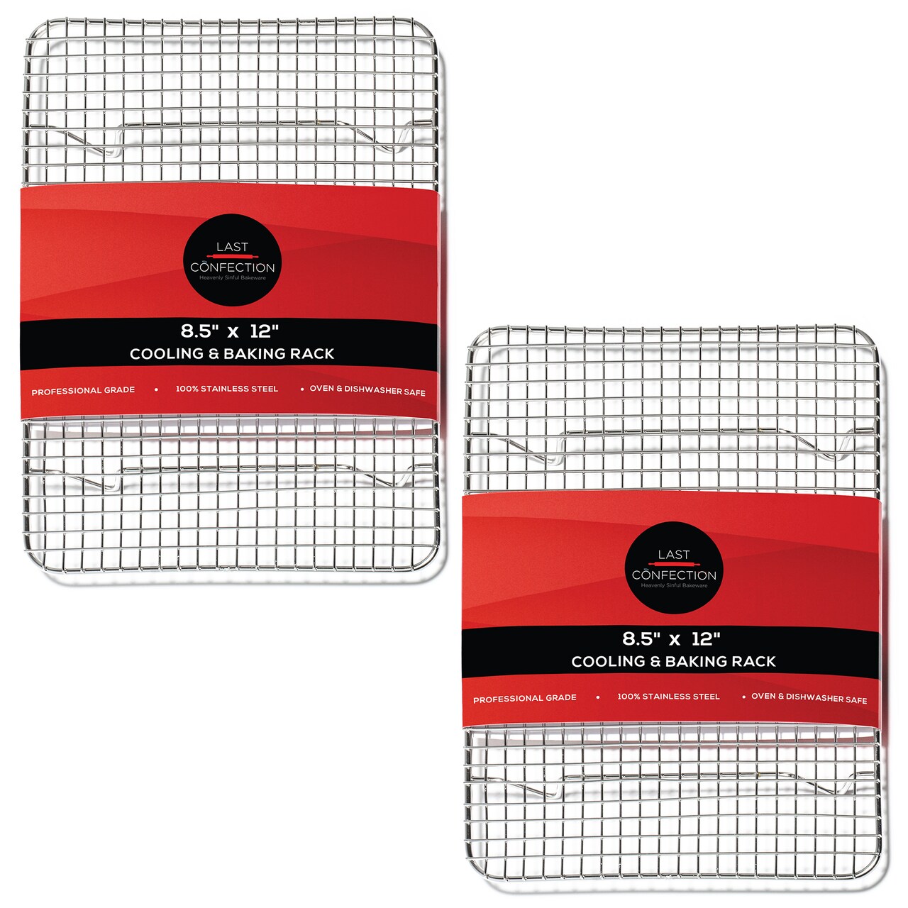 Last Confection (Set of 2) Stainless Steel Baking & Cooling Racks - Cookie Baker's Oven Sheet Pan Wire Rack